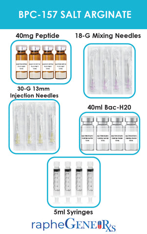BPC 157 Salt Arginate 40mg with Bac-Water 40ml Kit for Bioresearch $195