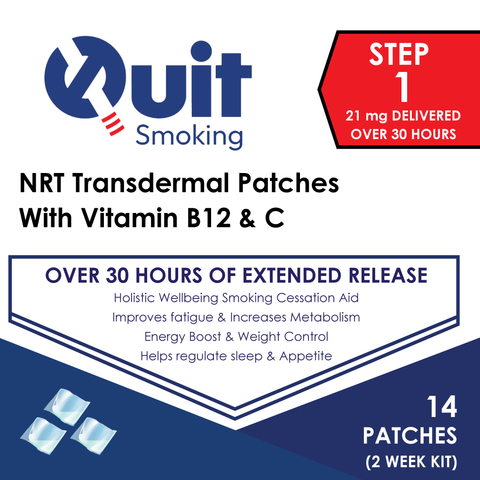 NRT Bitartrate Dihydrate 21mg Smoking Cessation Aid with B12, and L-Carnitine