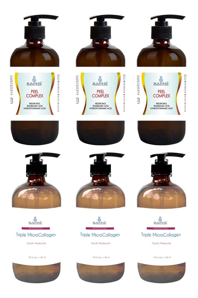3-16oz Pro-Collagen Peptide Cream & 3-4oz Whitening Peel Complex Serum