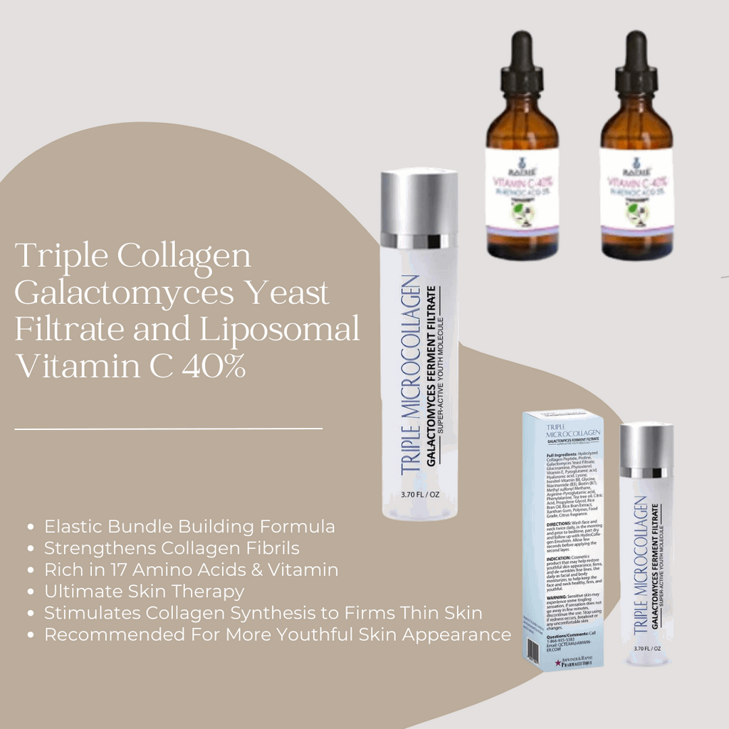 Micro-Triple Collagen Emulsion Liposomal Vitamin C 40% 2 Packs