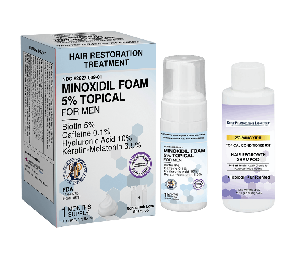 Maximum Strength Minoxidil Hair Treatment Foam with Biotin, Caffeine, Hyaluronic Acid, Keratin and Melatonin 10,000 Kits Pre-Packaged