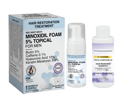 Maximum Strength Minoxidil Hair Treatment Foam with Biotin, Caffeine, Hyaluronic Acid, Keratin and Melatonin 10,000 Kits Pre-Packaged